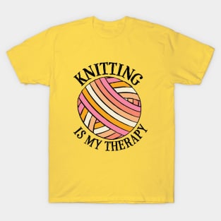 Knitting Therapy - Orange T-Shirt